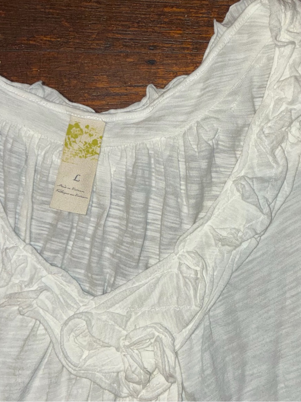 C. Keer Vintage Anthropologie White Slub Cotton Tee - Picture 2 of 9